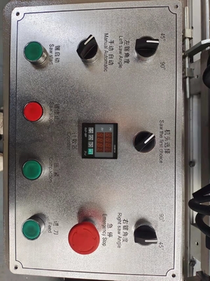 Digitale Anzeige Doppelkopf Front Säge Maschine mit 600 mm Durchmesser Säge Klinge Schneiden 45 und 90 Grad