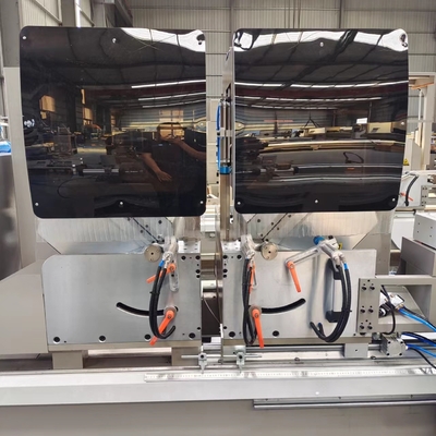 Digitale Anzeige Doppelkopf Front Säge Maschine mit 600 mm Durchmesser Säge Klinge Schneiden 45 und 90 Grad